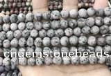 CLJ583 15 inches 8mm round matte sesame jasper beads