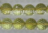 CLQ58 15.5 inches 12mm faceted round natural lemon quartz beads