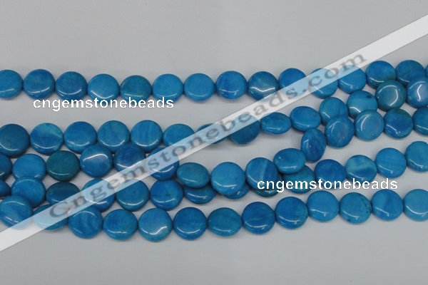 CLR413 15.5 inches 16mm flat round dyed larimar gemstone beads