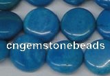 CLR415 15.5 inches 20mm flat round dyed larimar gemstone beads