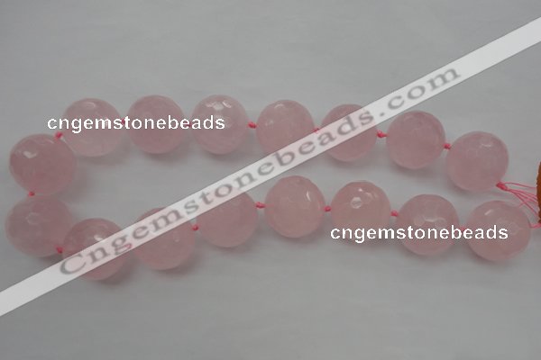 CLS103 15.5 inches 25mm faceted round large rose quartz beads