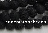 CLV213 15.5 inches 10mm round black natural lava beads wholesale