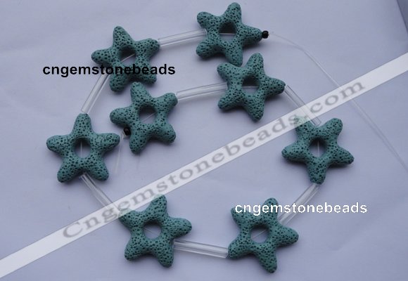 CLV31 15.5 inches 7*32mm star blue natural lava beads wholesale