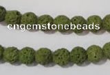 CLV460 15.5 inches 8mm round dyed green lava beads wholesale