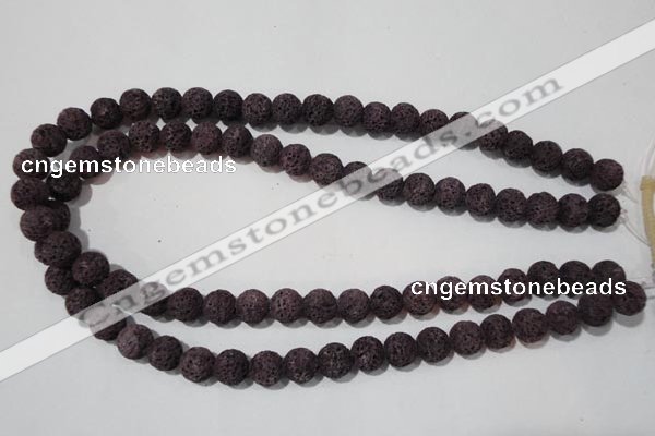 CLV477 15.5 inches 10mm round dyed purple lava beads wholesale