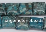 CMB52 15.5 inches 16*16mm square dyed natural medical stone beads