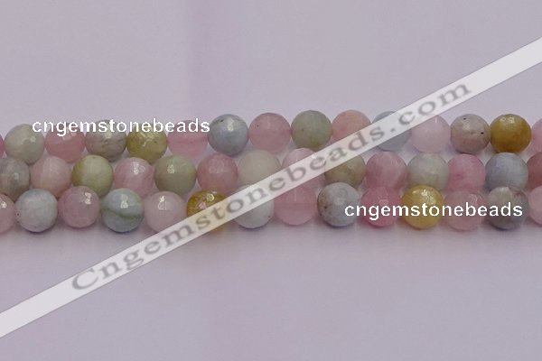 CMG213 15.5 inches 12mm faceted round morganite beads wholesale