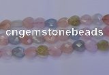 CMG286 15.5 inches 16*16mm faceted heart morganite beads