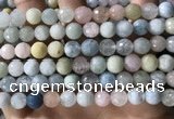 CMG387 15.5 inches 8mm faceted round morganite beads wholesale