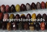 CMK225 15.5 inches 6*10mm faceted rondelle mookaite gemstone beads