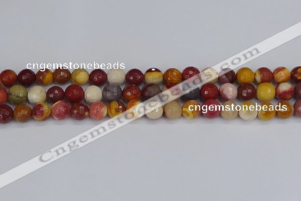 CMK318 15.5 inches 8mm faceted round mookaite gemstone beads