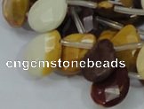 CMK32 15.5 inches 15*20mm faceted flat teardrop mookaite beads