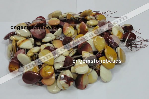 CMK33 15.5 inches 18*25mm faceted flat teardrop mookaite beads
