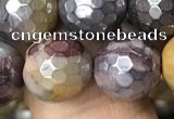 CMK341 15.5 inches 12mm faceted round AB-color mookaite beads