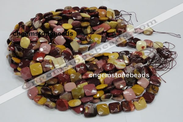 CMK41 15.5 inches 12*12mm faceted square mookaite beads wholesale
