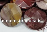 CMK54 15.5 inches 30mm faceted coin mookaite beads wholesale