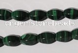 CMN225 15.5 inches 8*12mm faceted rice natural malachite beads