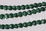 CMN255 15.5 inches 6*6mm heart natural malachite beads wholesale