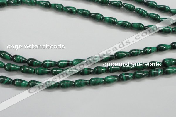 CMN415 15.5 inches 5*9mm teardrop natural malachite beads wholesale