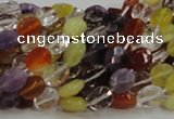 CMQ01 15.5 inches 6*8mm faceted oval multicolor quartz beads