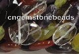 CMQ04 15.5 inches 14*18mm faceted oval multicolor quartz beads