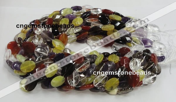 CMQ04 15.5 inches 14*18mm faceted oval multicolor quartz beads