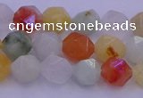 CMQ412 15.5 inches 8mm faceted nuggets mixed jade beads