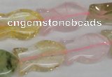 CMQ88 15.5 inches 15*25mm fish-shaped multicolor quartz beads