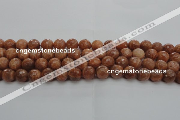 CMS1015 15.5 inches 12mm faceted round AA grade moonstone beads