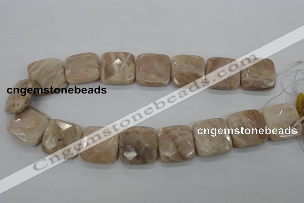 CMS111 15.5 inches 25*25mm faceted square moonstone gemstone beads