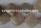 CMS531 15.5 inches 15*15mm diamond moonstone beads wholesale