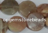 CMS558 15.5 inches 20mm faceted coin moonstone beads wholesale