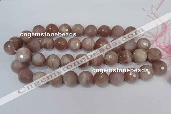 CMS769 15.5 inches 18mm faceted round natural moonstone beads