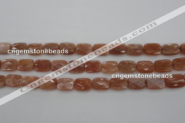 CMS971 15.5 inches 10*14mm faceted rectangle A grade moonstone beads