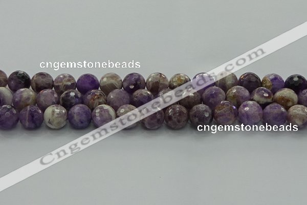 CNA1014 15.5 inches 12mm faceted round dogtooth amethyst beads