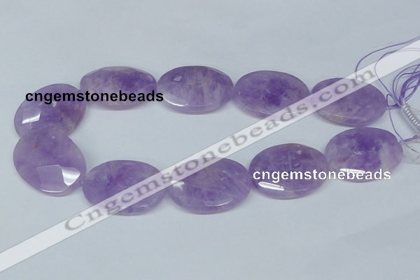 CNA461 15.5 inches 30*40mm faceted oval natural lavender amethyst beads