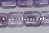 CNA842 15.5 inches 14mm square natural light amethyst beads