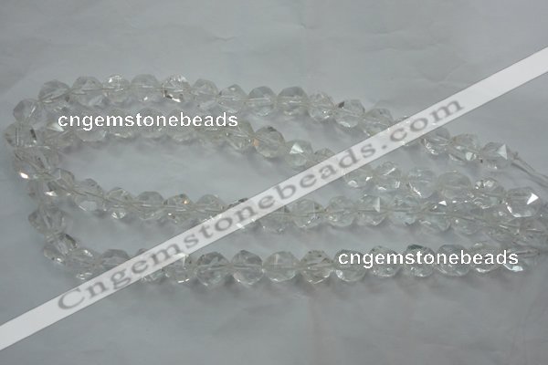 CNC100 15 inches 6mm faceted nuggets white crystal beads