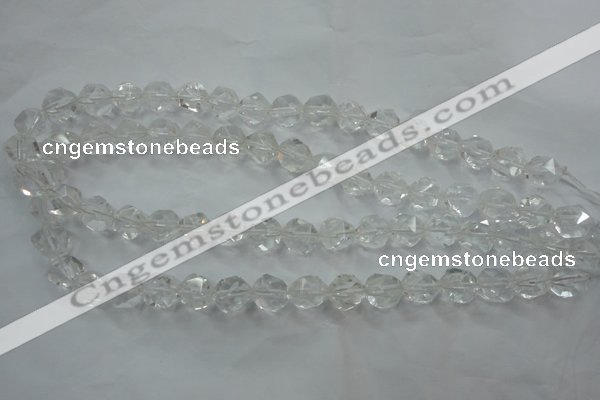CNC101 15 inches 8mm faceted nuggets white crystal beads