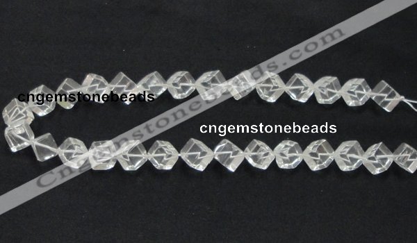 CNC15 15.5 inches 10*10mm cubic grade AB natural white crystal beads