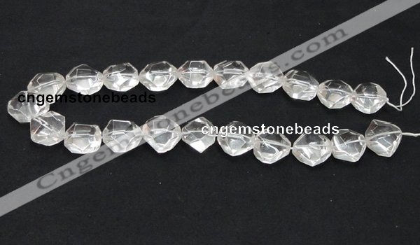 CNC18 20*22mm faceted nugget grade AB natural white crystal beads