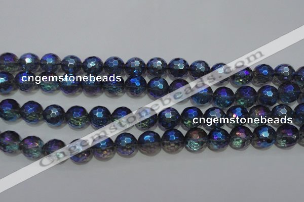 CNC313 15.5 inches 10mm faceted round AB-color white crystal beads