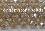 CNC520 15.5 inches 12mm faceted round dyed natural white crystal beads