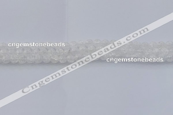 CNC551 15.5 inches 6mm round natural crackle white crystal beads
