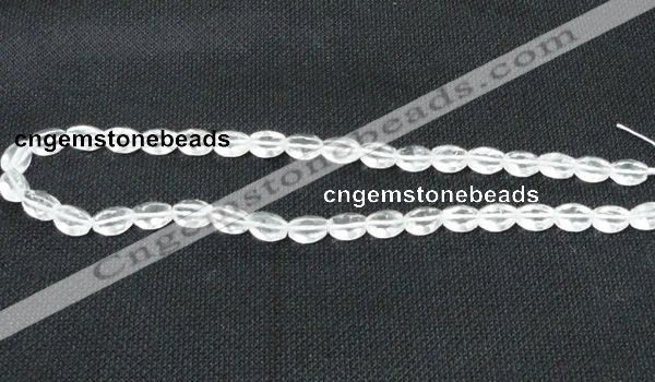 CNC61 15.5 inches 8*10mm faceted rice grade A natural white crystal beads