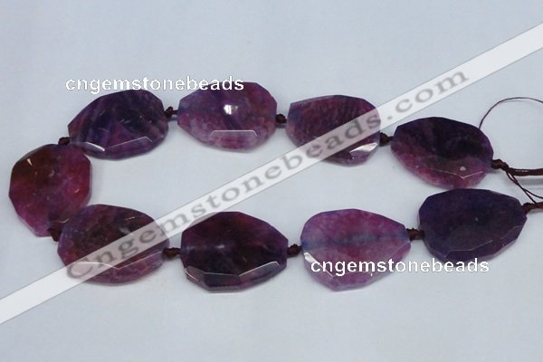CNG1331 15.5 inches 35*40mm faceted freeform agate beads