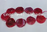 CNG1340 15.5 inches 42*45mm faceted freeform agate beads