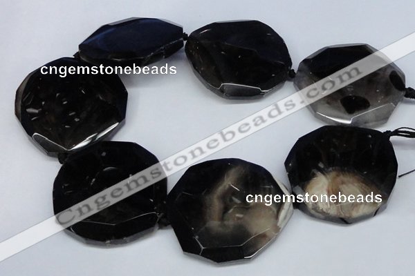 CNG1350 15.5 inches 52*55mm faceted freeform agate beads