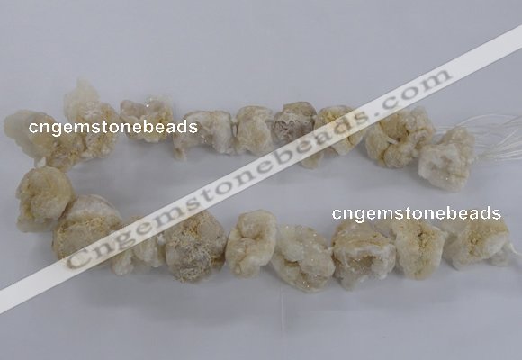 CNG1644 15.5 inches 18*25mm - 22*30mm nuggets plated druzy agate beads