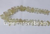 CNG2151 15.5 inches 10*25mm - 15*40mm faceted nuggets lemon quartz beads